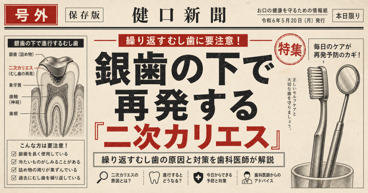 銀歯の二次カリエスとは？繰り返すむし歯の原因と歯科医師が教える対策