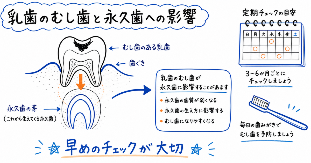 乳歯のむし歯放置は危険？永久歯への影響と受診時のサインを解説