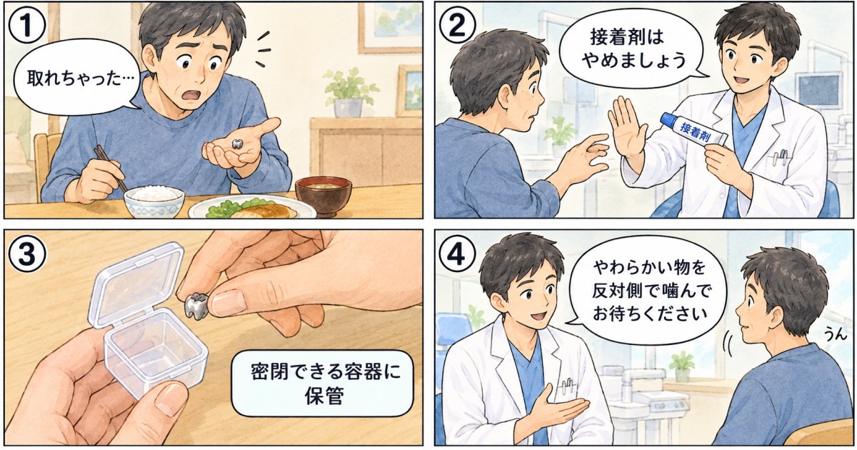 被せ物が外れた直後にやってはいけない処置と応急対応